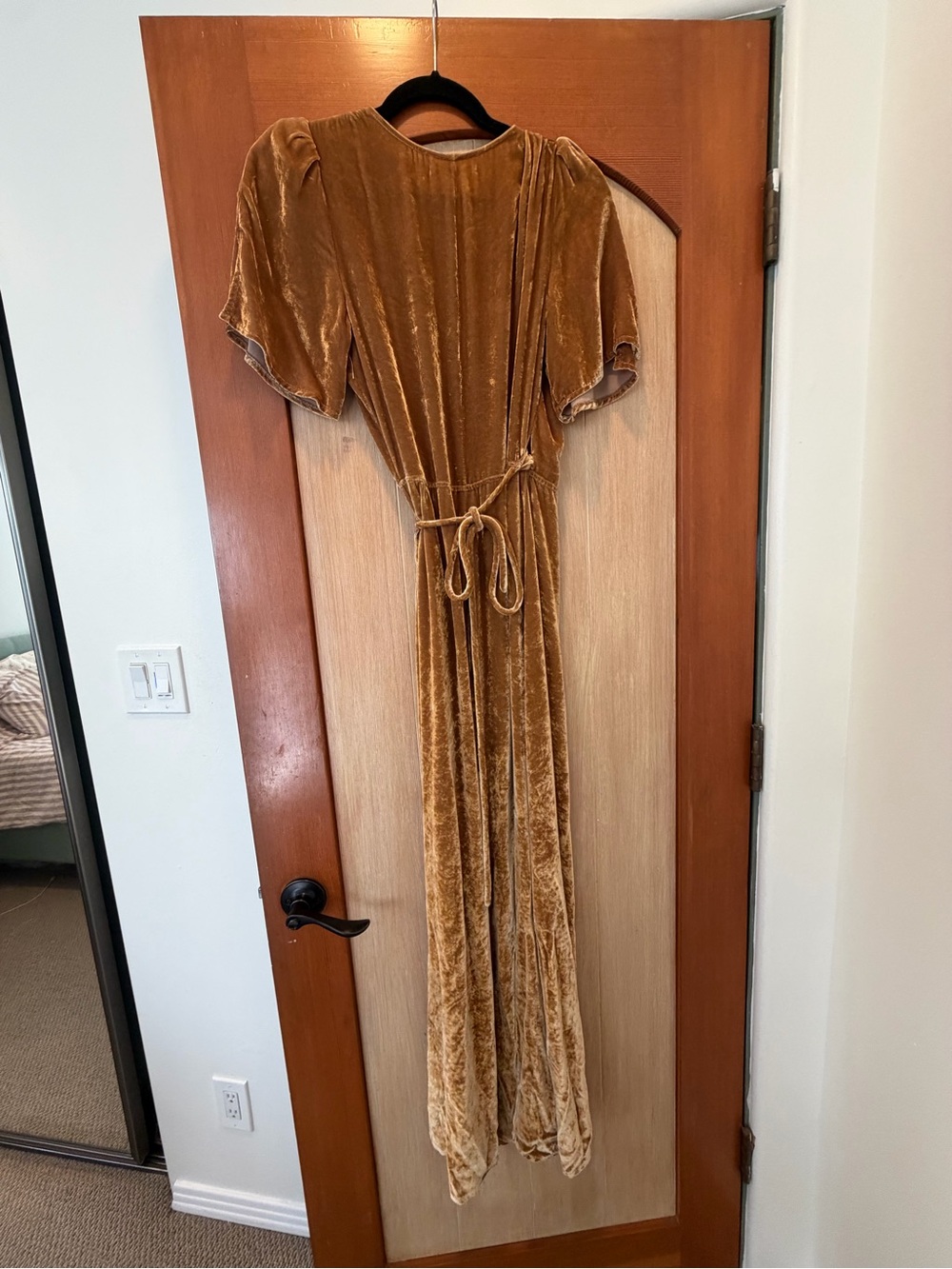 Reformation Gold Velvet Wrap Maxi Dress - Picture 4 of 4